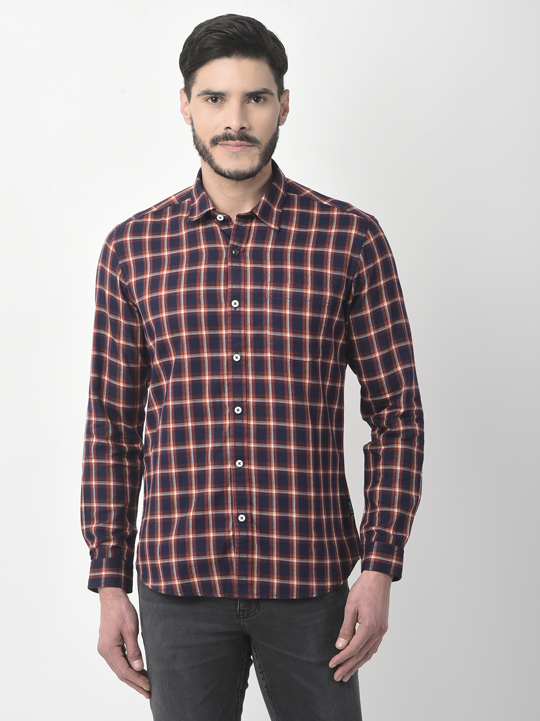 Numero Uno Men Checkered Maroon Shirt